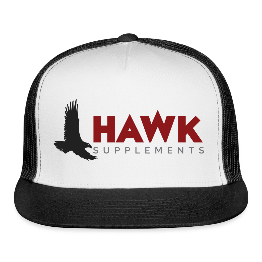 Hawk Supplements Trucker Hat - white/black