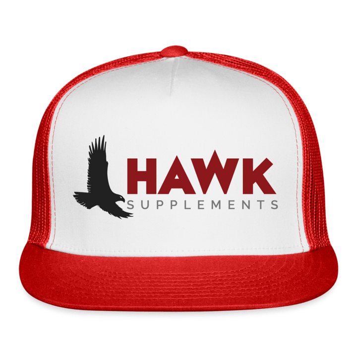 Hawk Supplements Trucker Hat - white/red