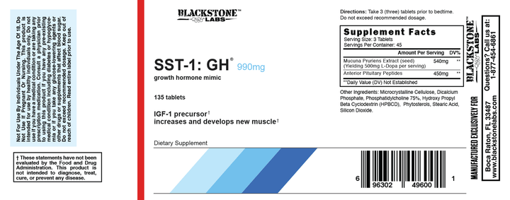 Blackstone Labs SST-1 Kit, 180 Tablets