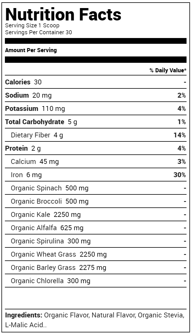 Bucked Up Organic Greens, 30 Servings