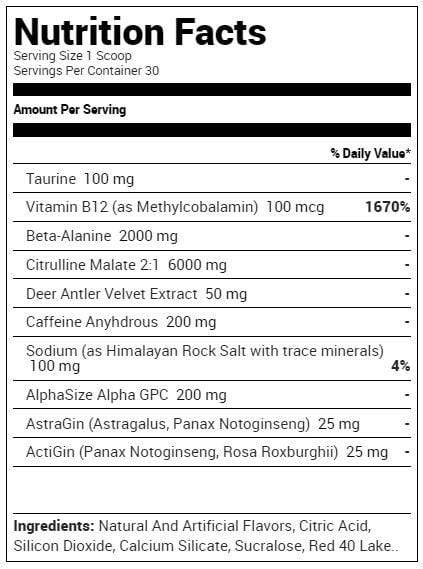 Bucked Up Pre-Workout, 30 Servings