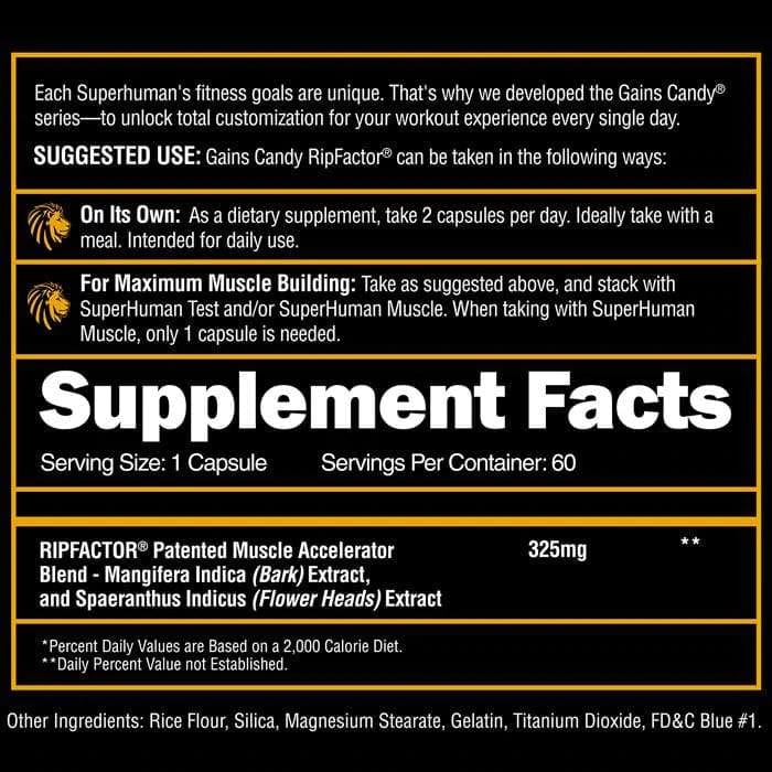 Alpha Lion Gains Candy Rip Factor, 60 Capsules