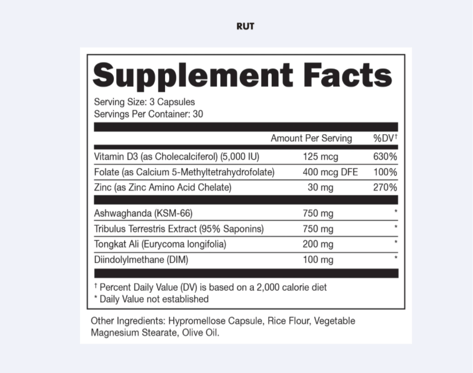 Bucked Up RUT, 90 Capsules