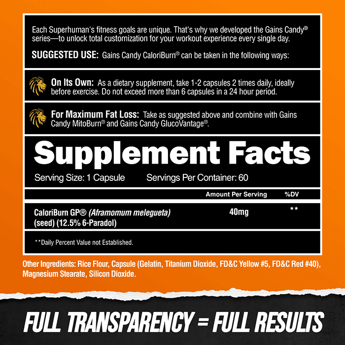 Alpha Lion Gains Candy Caloriburn, 60 Capsules