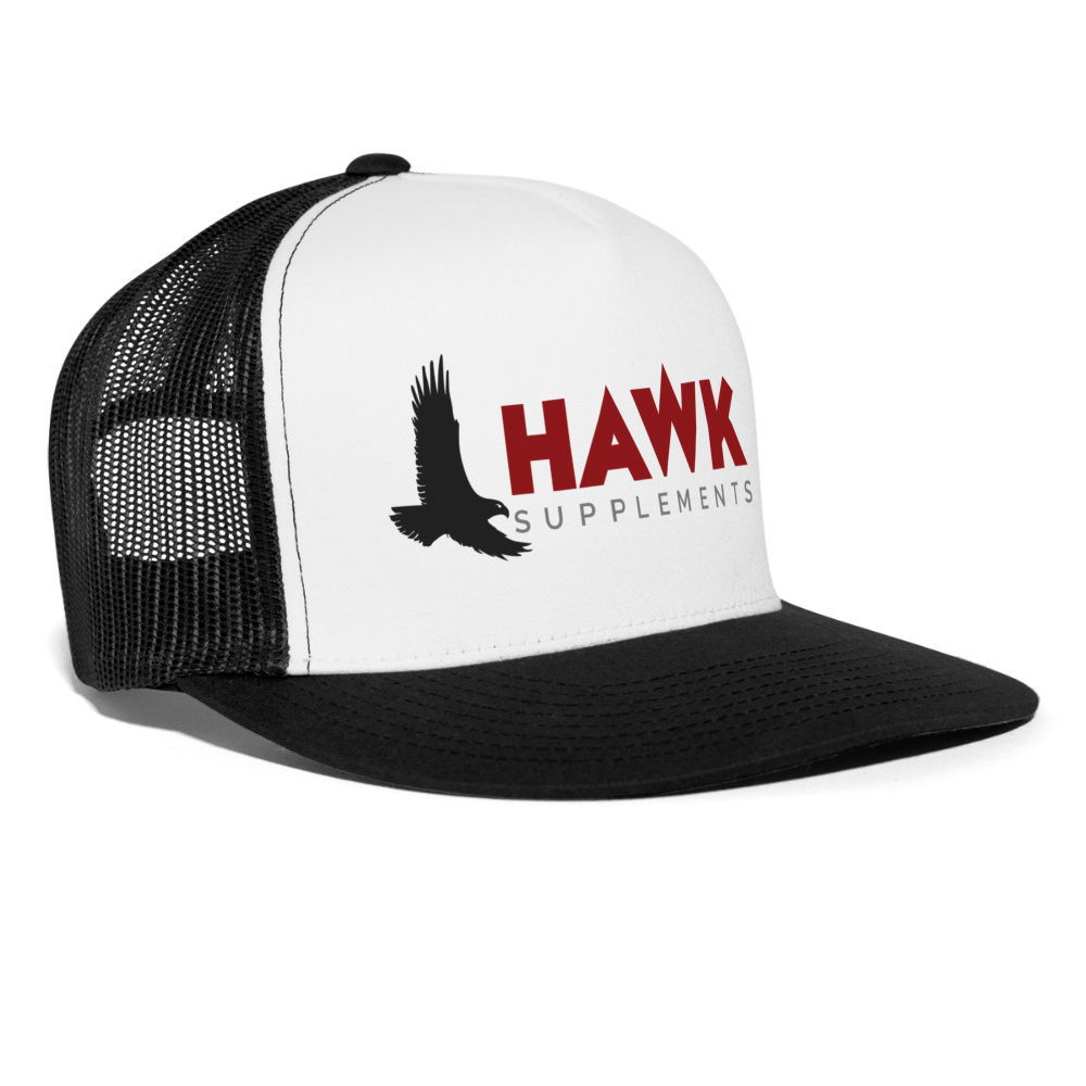 Hawk Supplements Trucker Hat - white/black