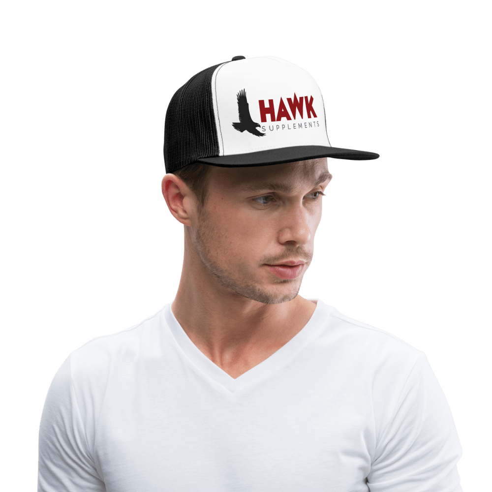 Hawk Supplements Trucker Hat - white/black