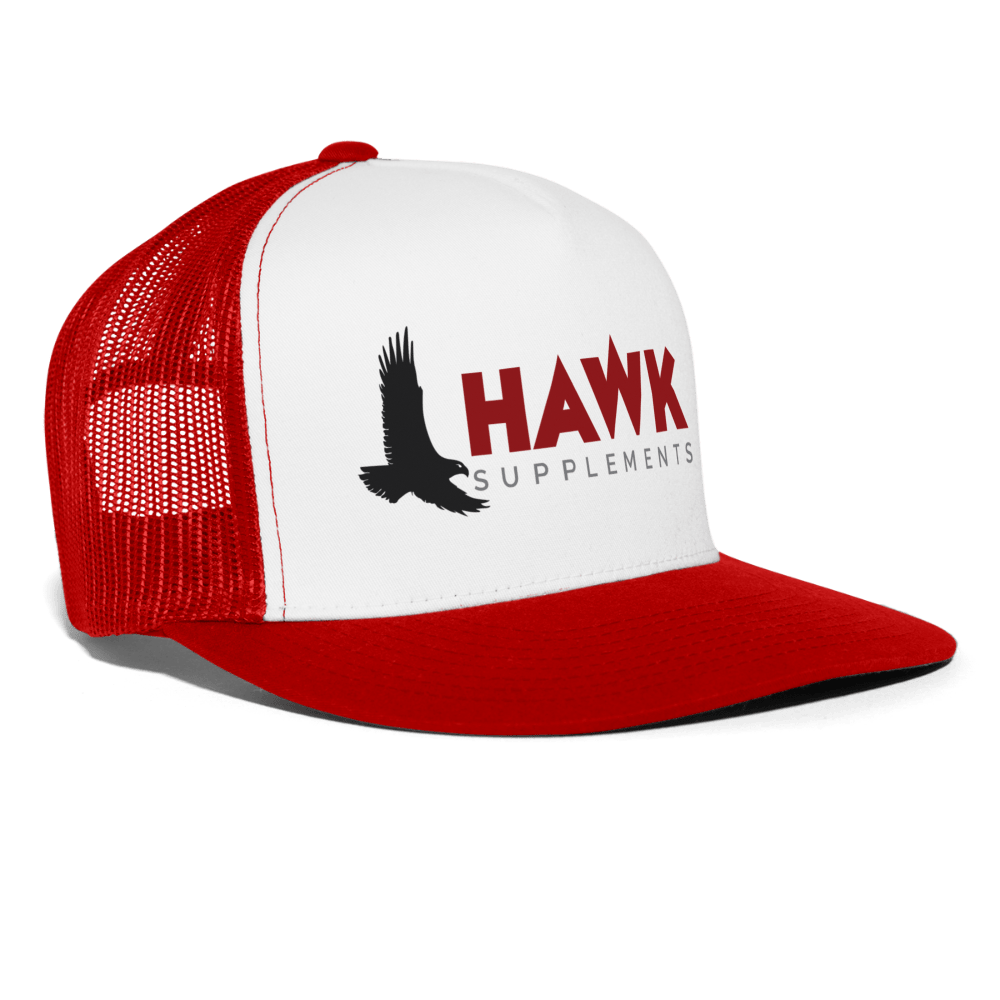 Hawk Supplements Trucker Hat - white/red