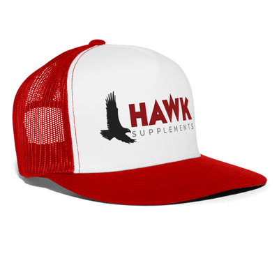 Hawk Supplements Trucker Hat - white/red