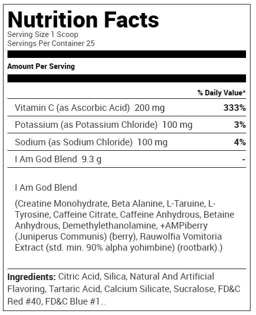 Insane Labz I Am God, 25 Servings