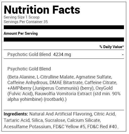 Insane Labs Psychotic Gold, 35 porciones