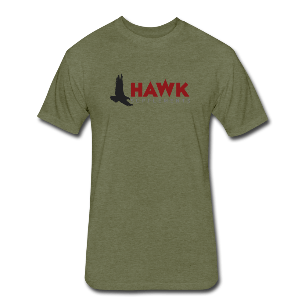 Hawk Supplements Fitted Cotton/Poly T-Shirt - heather military green